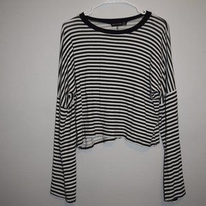 Pretty Little Thing Crop Top Witch Striped Shirt